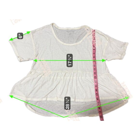 American Eagle Top M White Short Sleeve Babydoll Fairycore Coquette Feminine - Picture 5 of 6